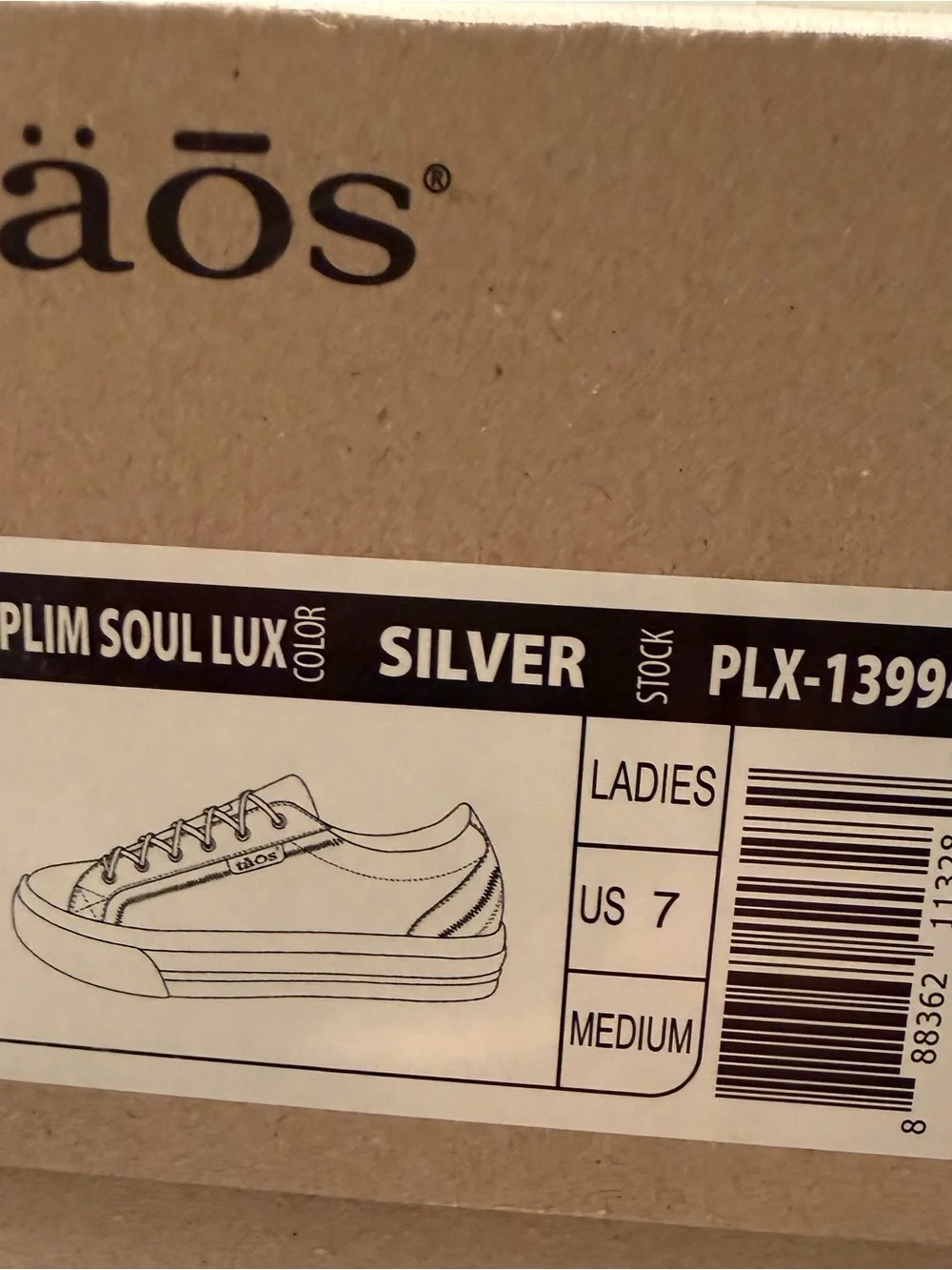 Taos Footwear Silver and White Leather Sneakers